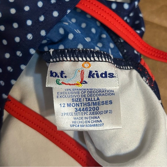 B.T. Kids Baby Girl’s Blue Bathing Suit w/Duck &  Umbrella Appliqué Size 12Month - Picture 5 of 9
